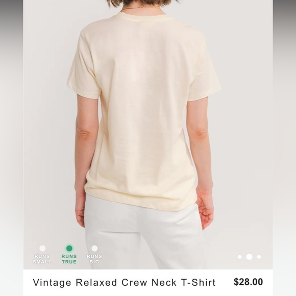 Easy Standard Vintage Relaxed Crew Neck T-shirt, vanilla, size M - Picture 7 of 8